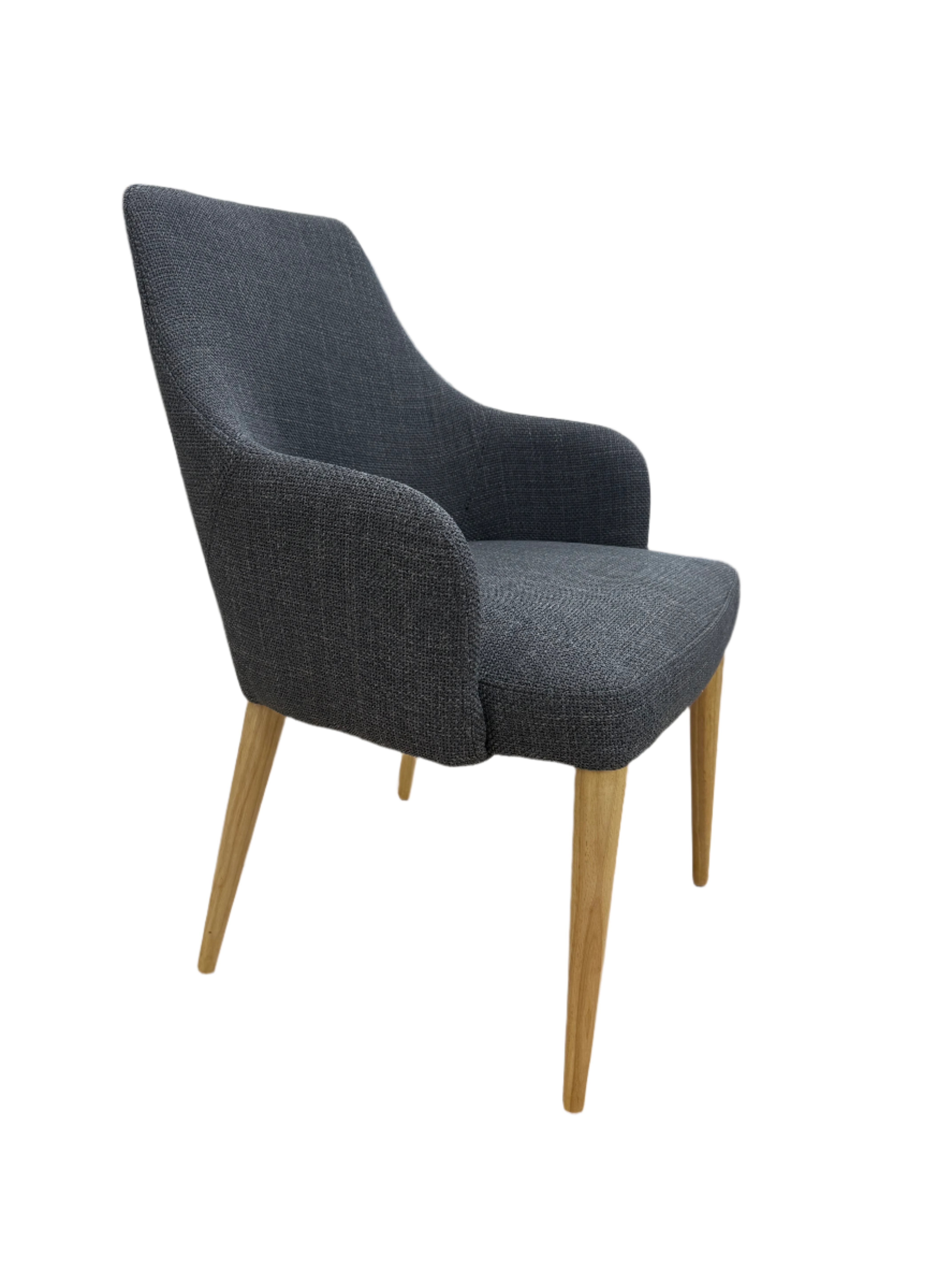 Clinton Dining Chair  In Charcoal With Natural Leg