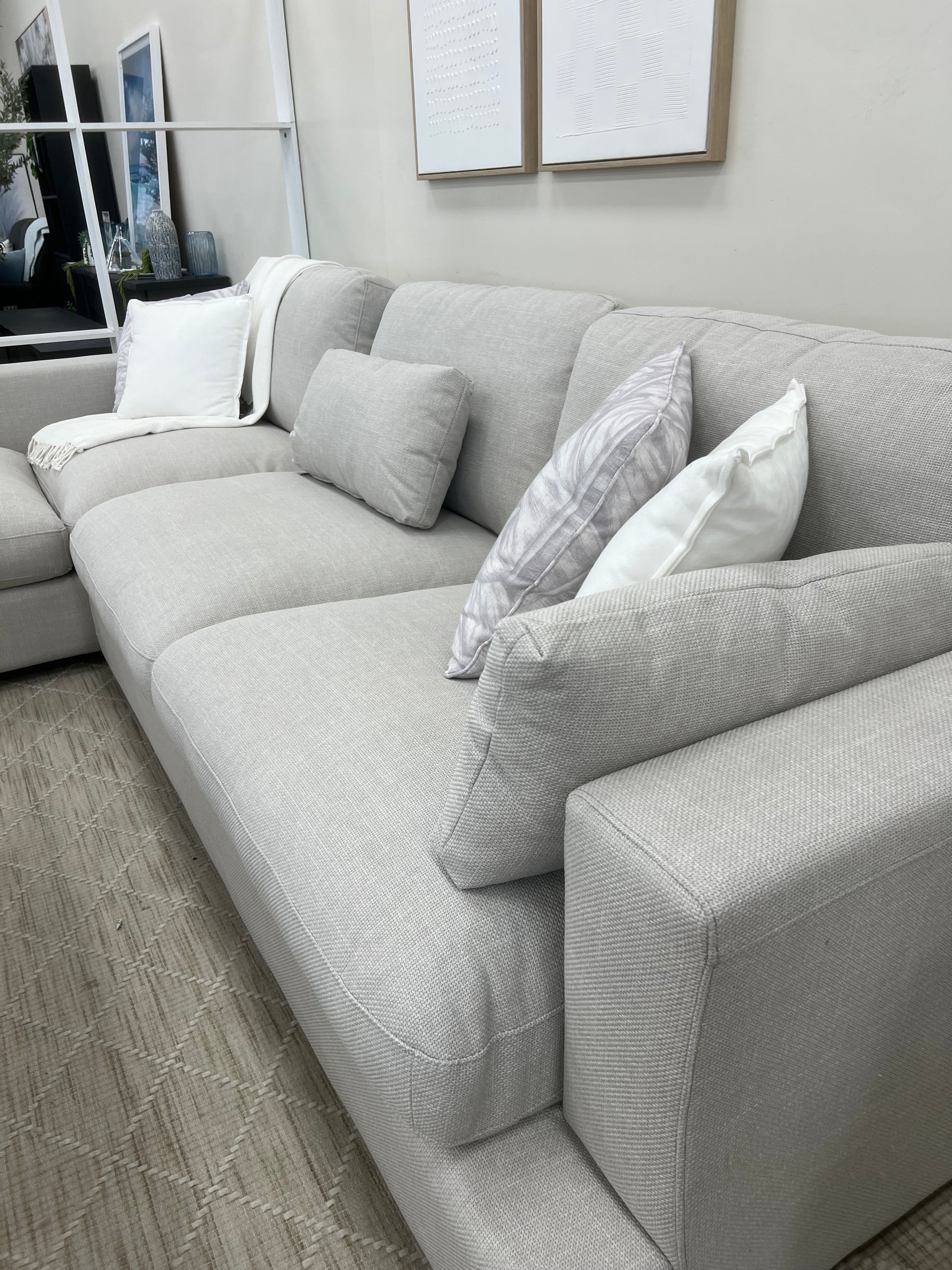 Montego Left Side Chaise in Glacier Grey