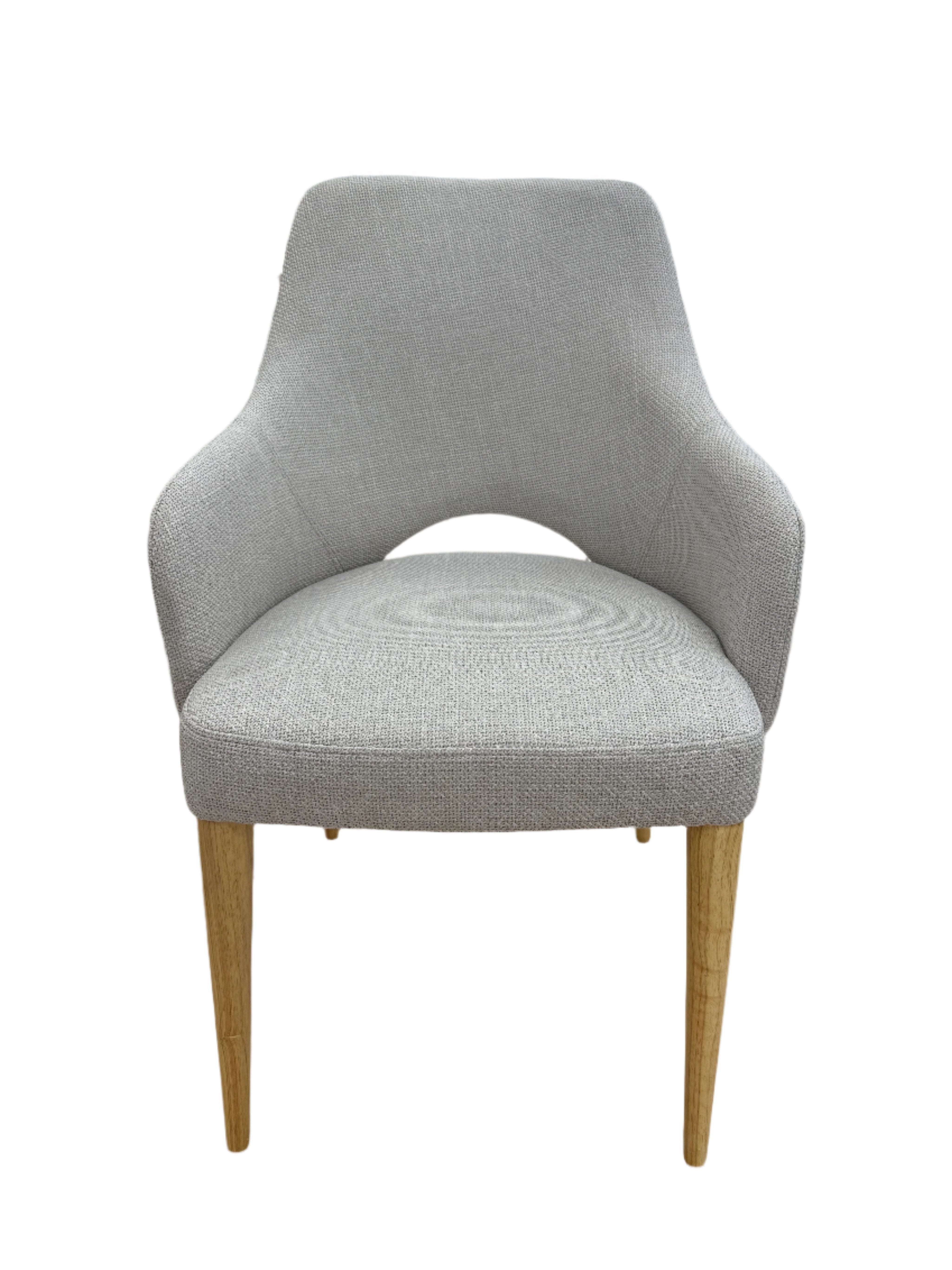 Clinton Dining Chair  In Light Grey With Natural Leg