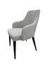 Clinton Dining Chair  In Light Grey Charcoal With BlackLeg