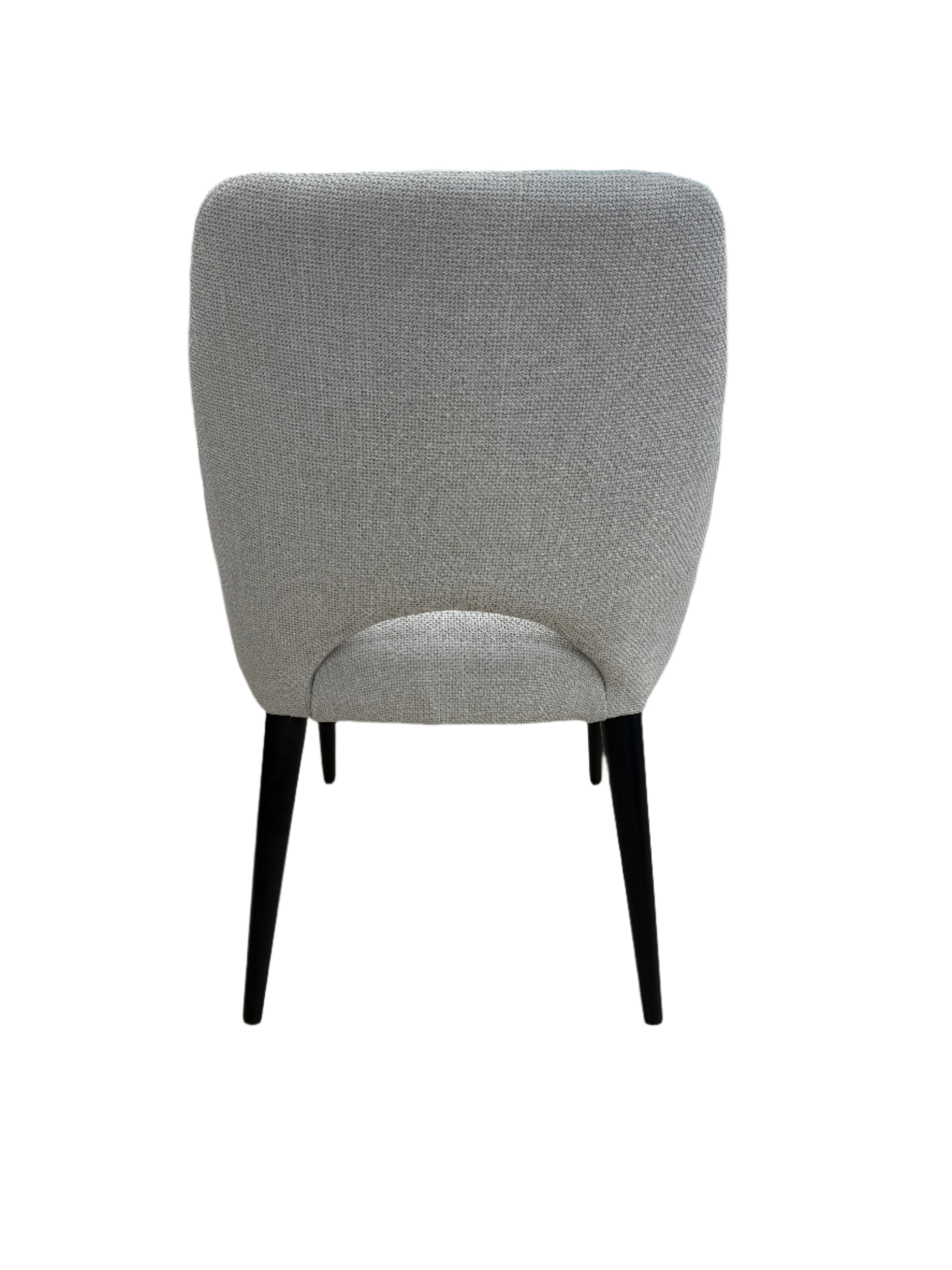 Clinton Dining Chair  In Light Grey Charcoal With BlackLeg