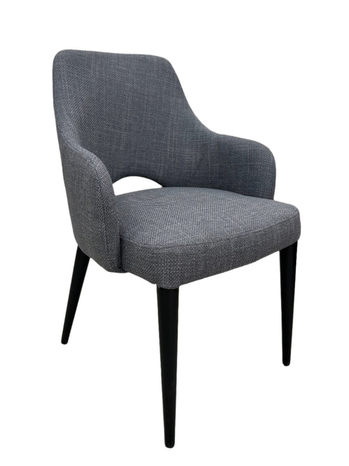 Clinton Dining Chair  In Charcoal With BlackLeg