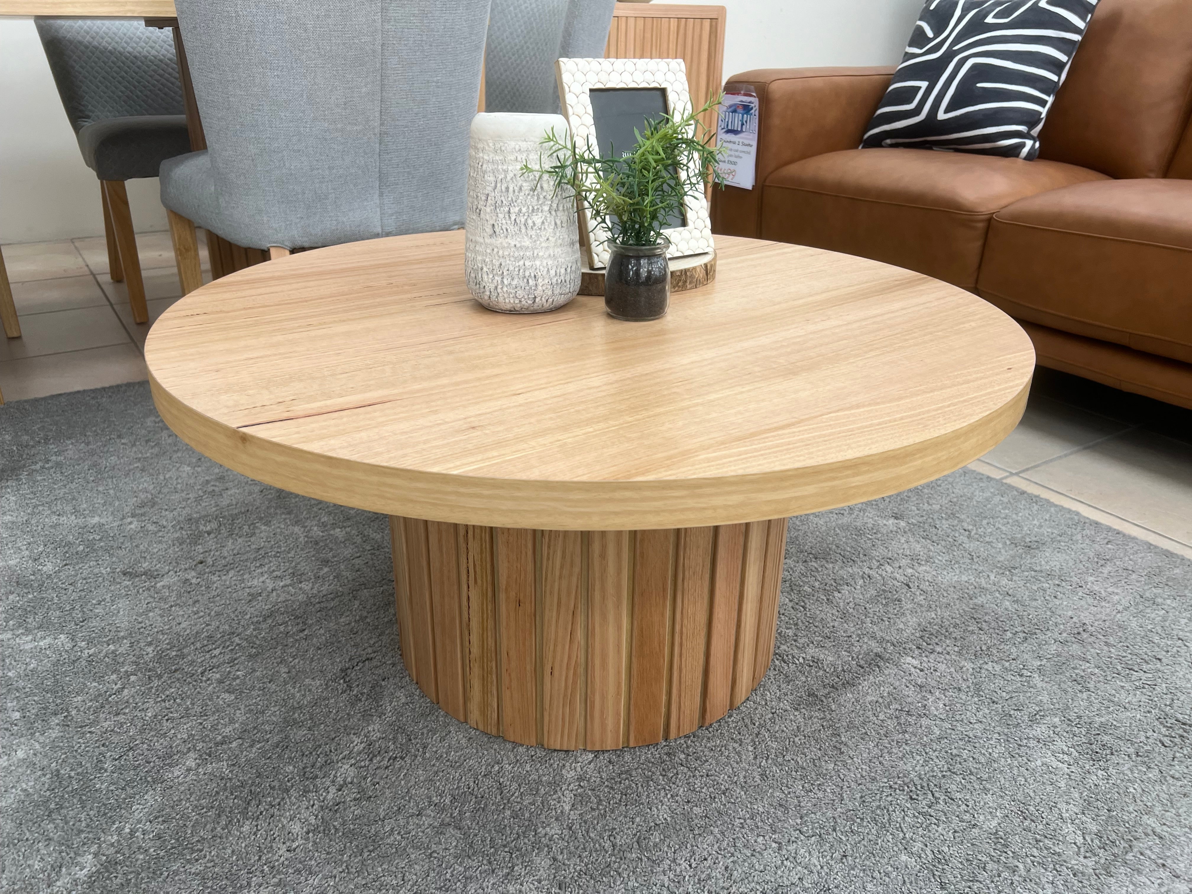 Morocco 90cm Round Coffee Table In Natural Australian Messmate