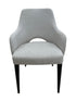 Clinton Dining Chair  In Light Grey Charcoal With BlackLeg