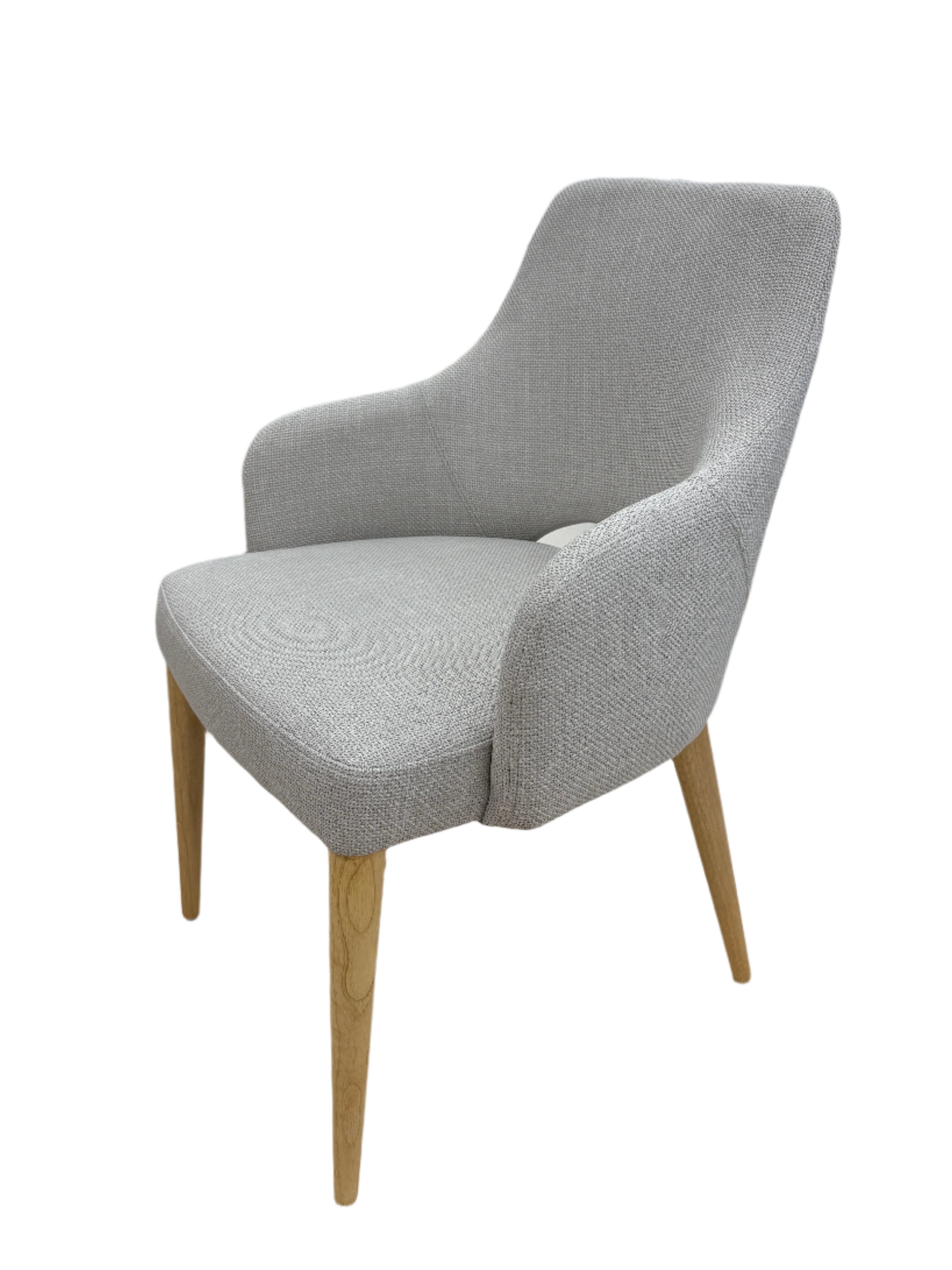 Clinton Dining Chair  In Light Grey With Natural Leg