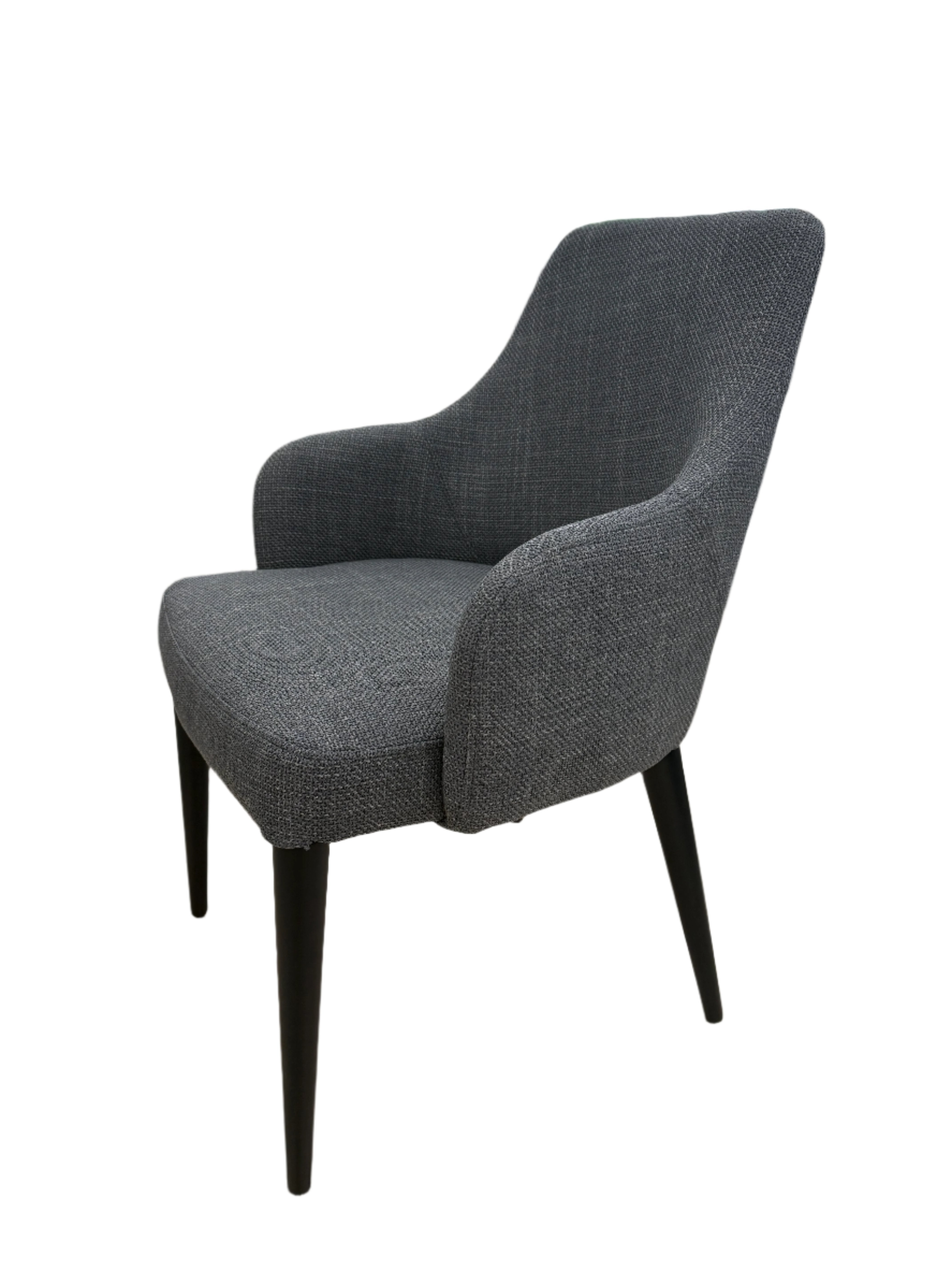 Clinton Dining Chair  In Charcoal With BlackLeg