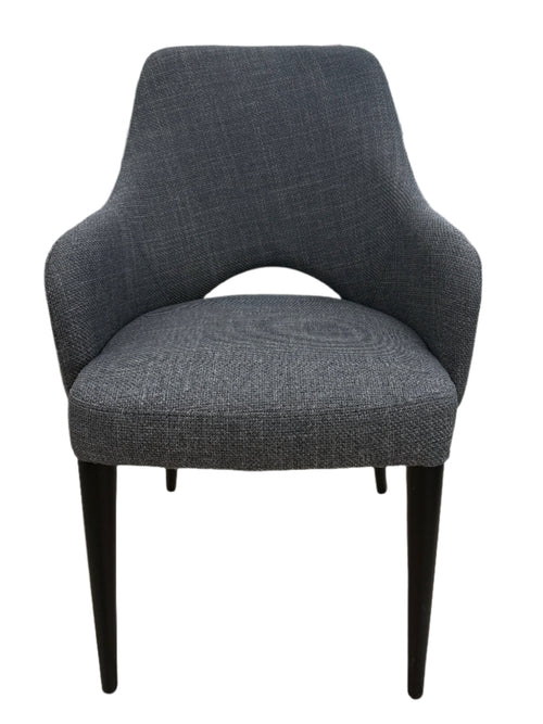 Clinton Dining Chair  In Charcoal With BlackLeg