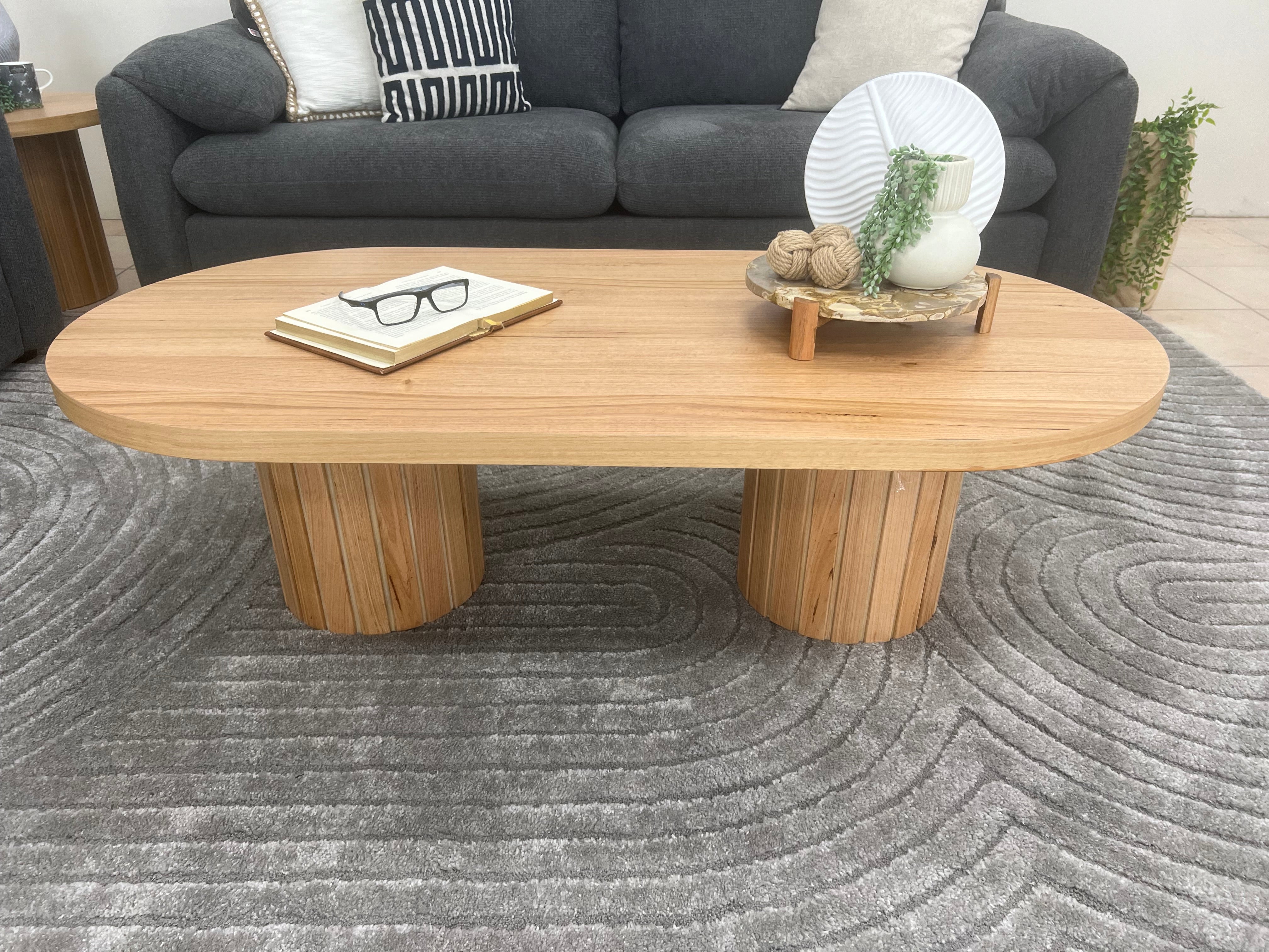 Morocco 140cm Oval Coffee Table In Natural Australian Messmate