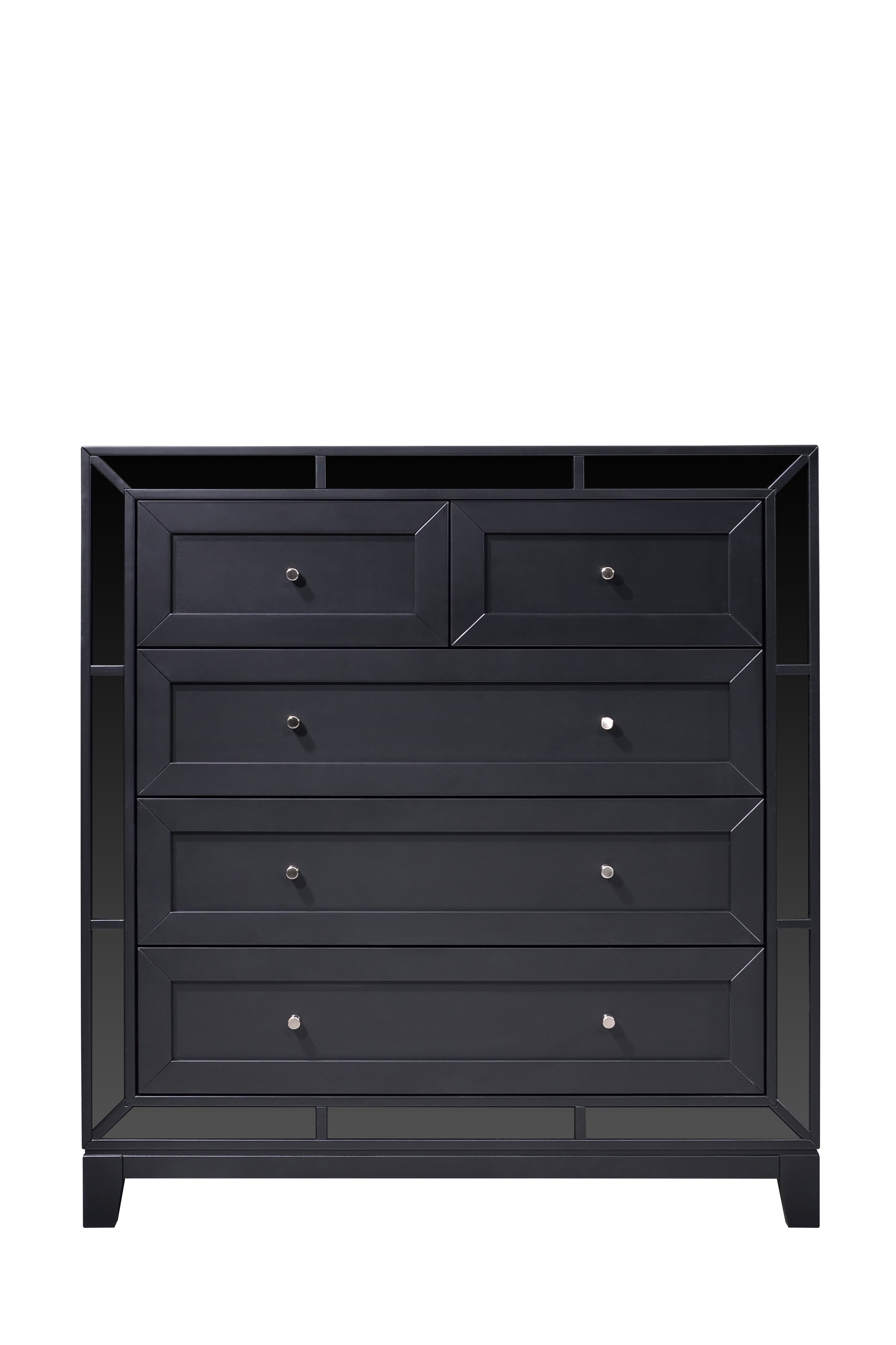 Dalton 4 Piece Black Mirror Tallboy Package