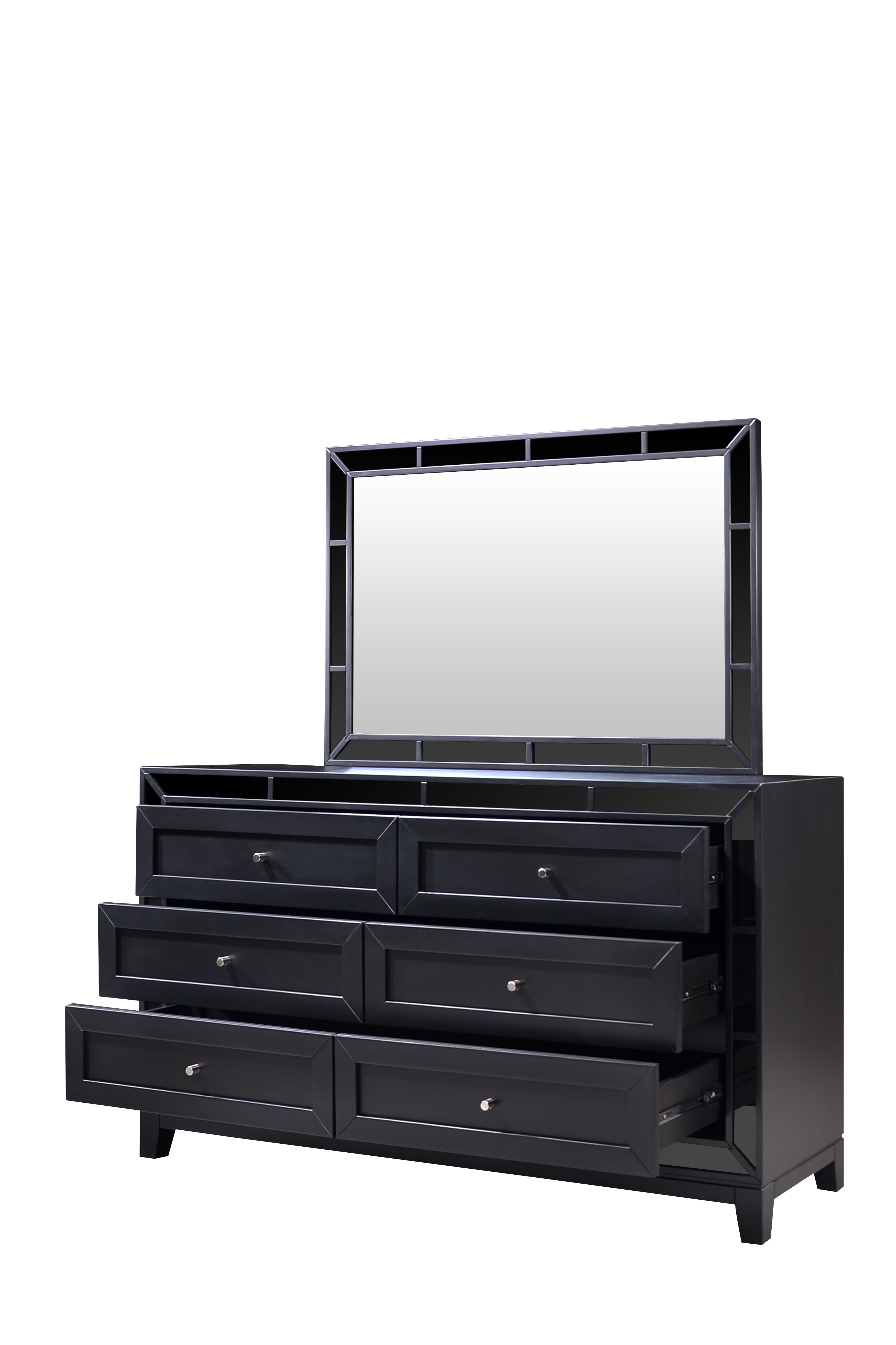 Dalton 4 Piece Black Mirror Dressing Table Package