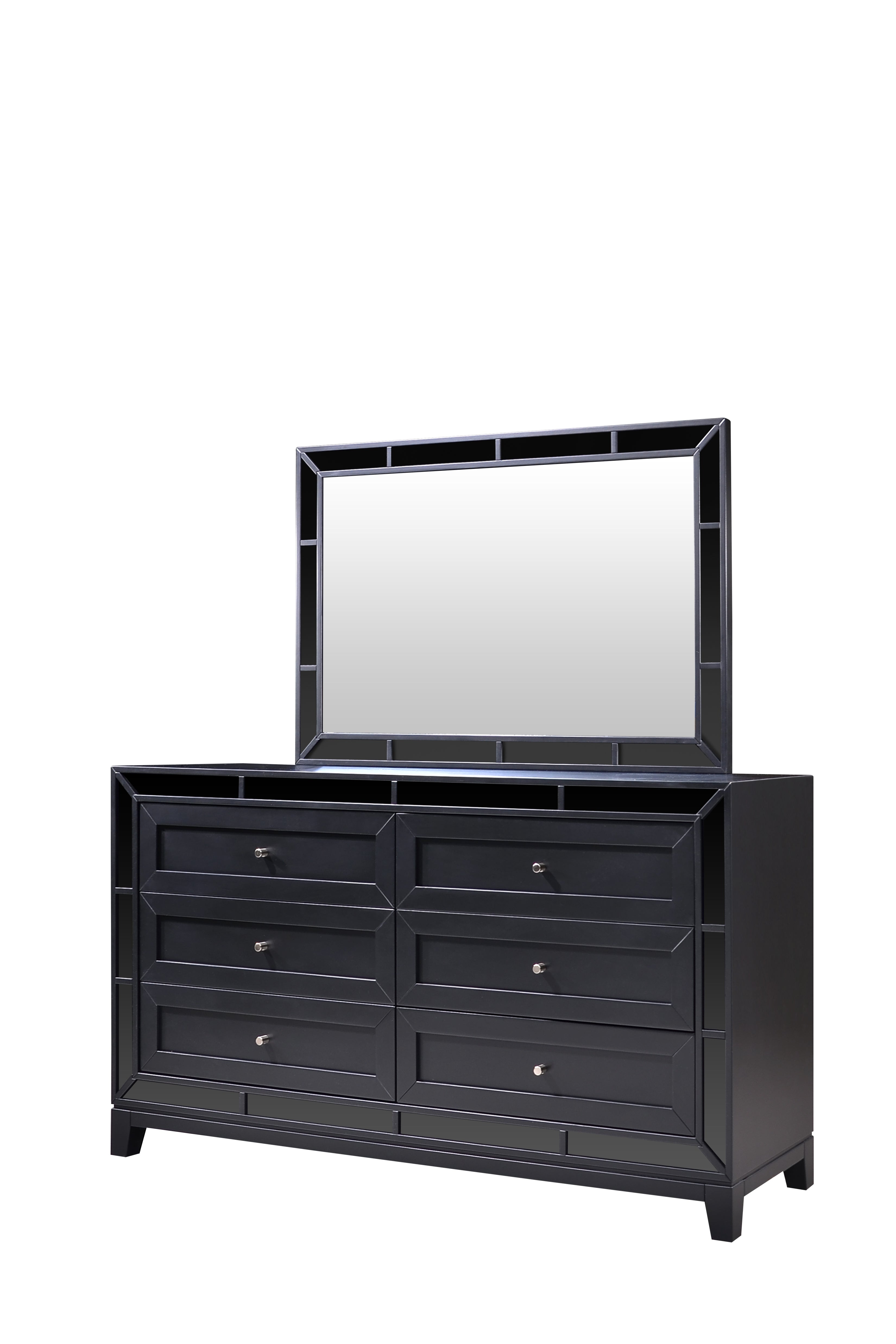 Dalton 4 Piece Black Mirror Dressing Table Package