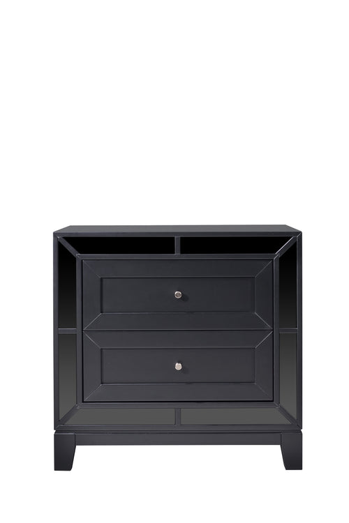 Dalton Bedside Chest In Black Mirror