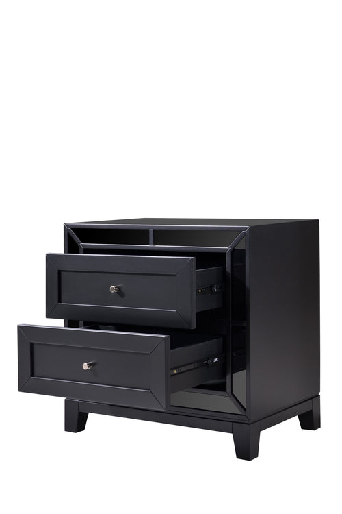 Dalton Bedside Chest In Black Mirror