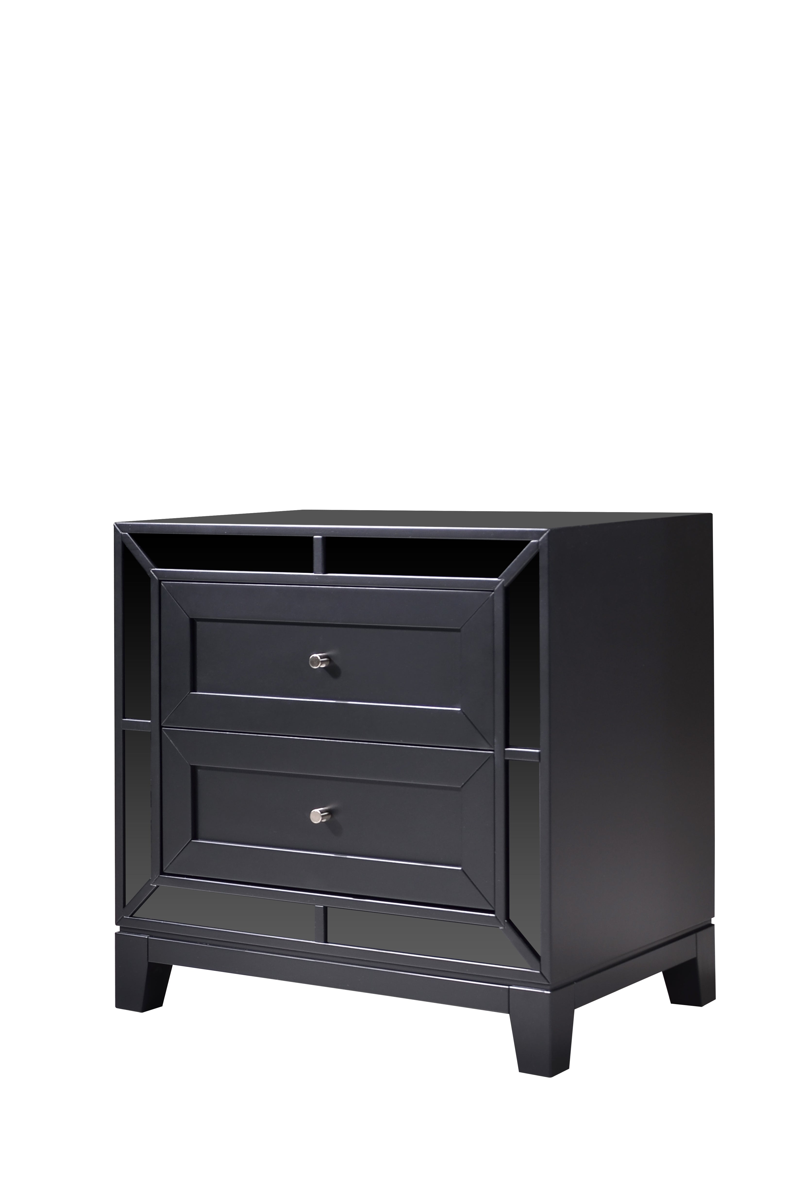 Dalton 4 Piece Black Mirror Tallboy Package