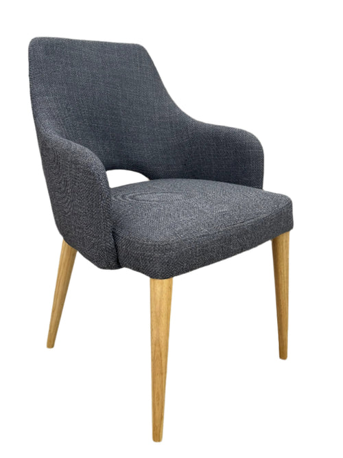 Clinton Dining Chair  In Charcoal With Natural Leg