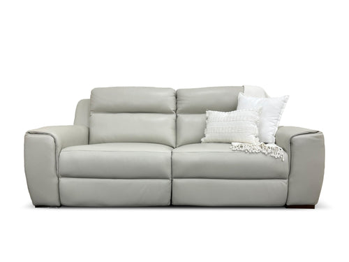 Jonah 3 Seater Dual Motor Sofa In Grey Leather