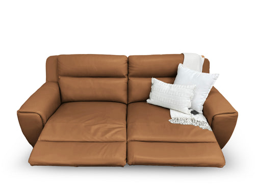 Jonah 3 Seater Dual Motor Sofa In Tan Leather