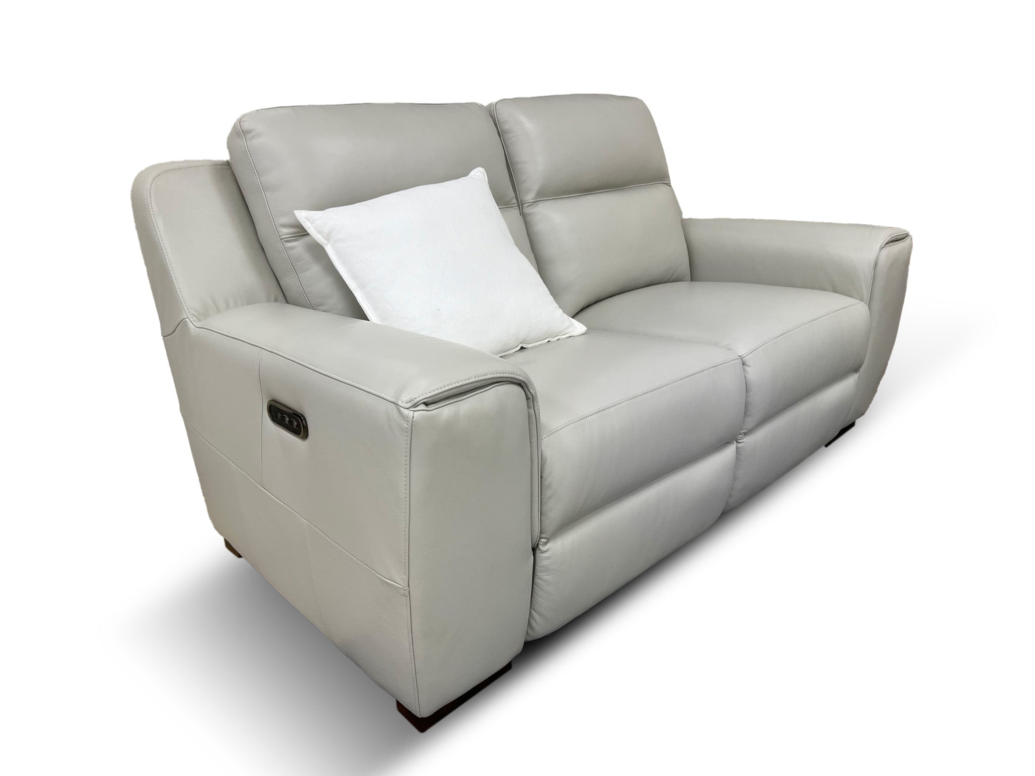 Jonah 2 Seater Dual Motor Sofa In Grey Leather