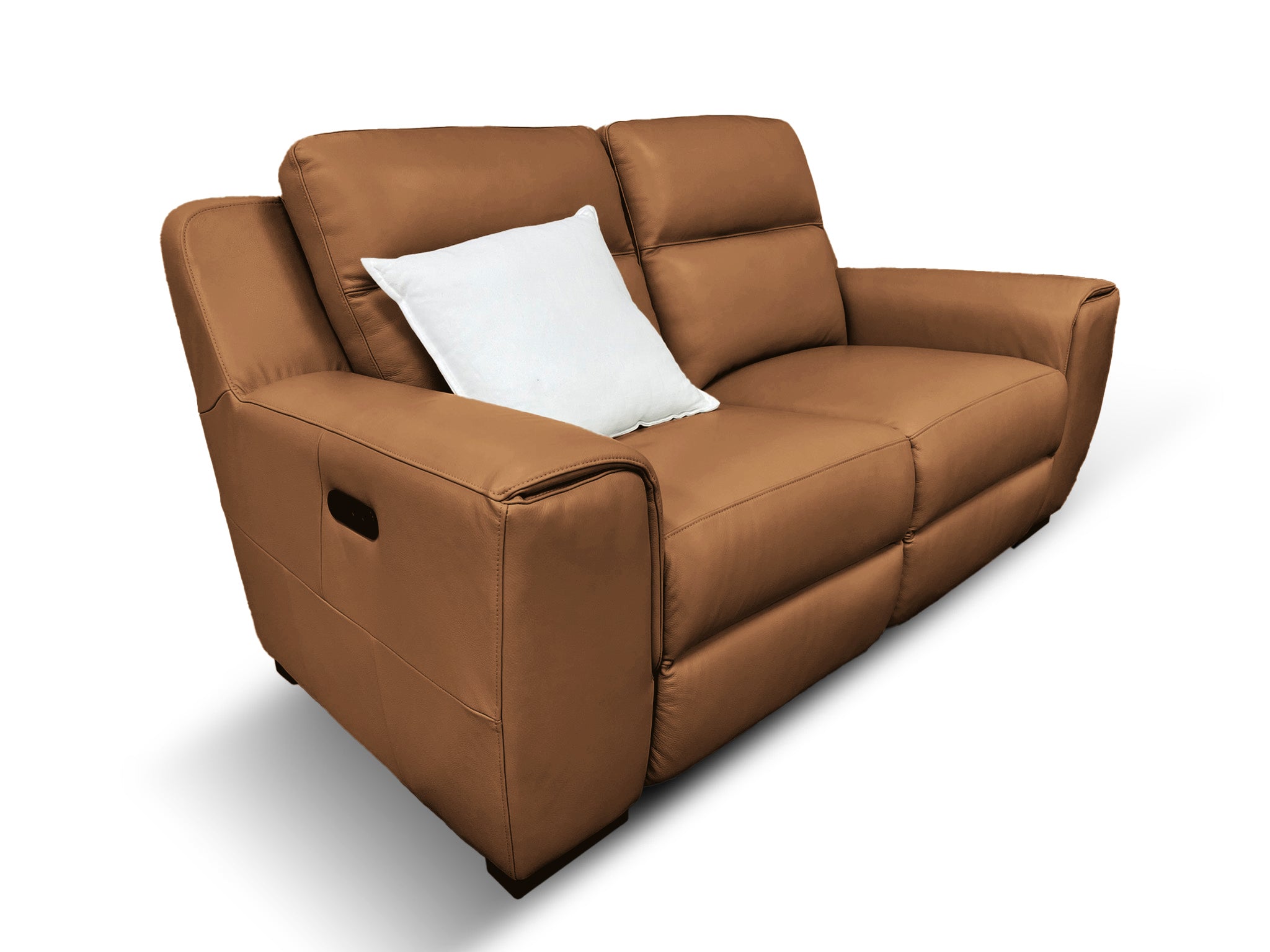 Jonah 2 Seater Dual Motor Sofa In Tan Leather