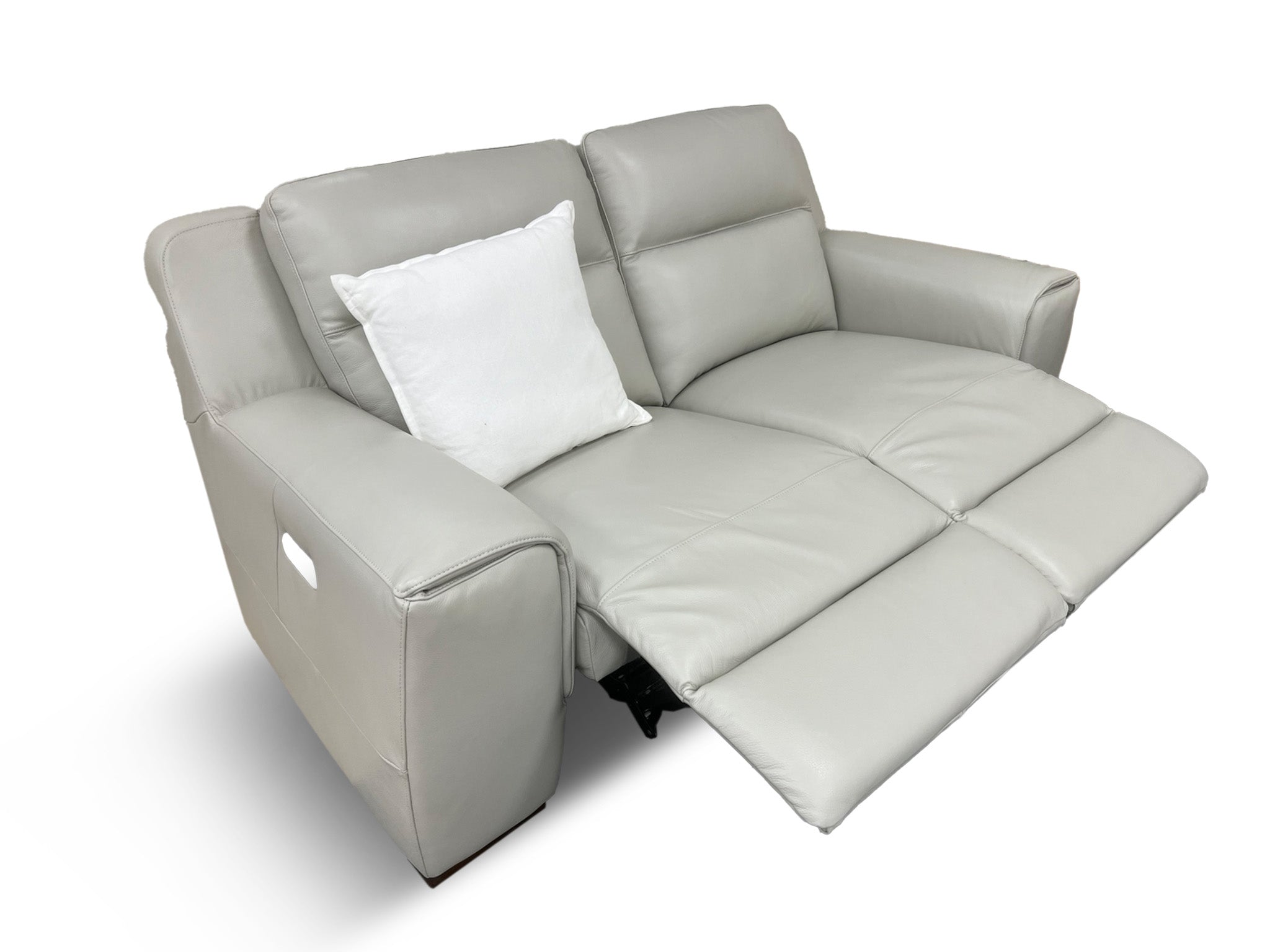 Jonah 2 Seater Dual Motor Sofa In Grey Leather