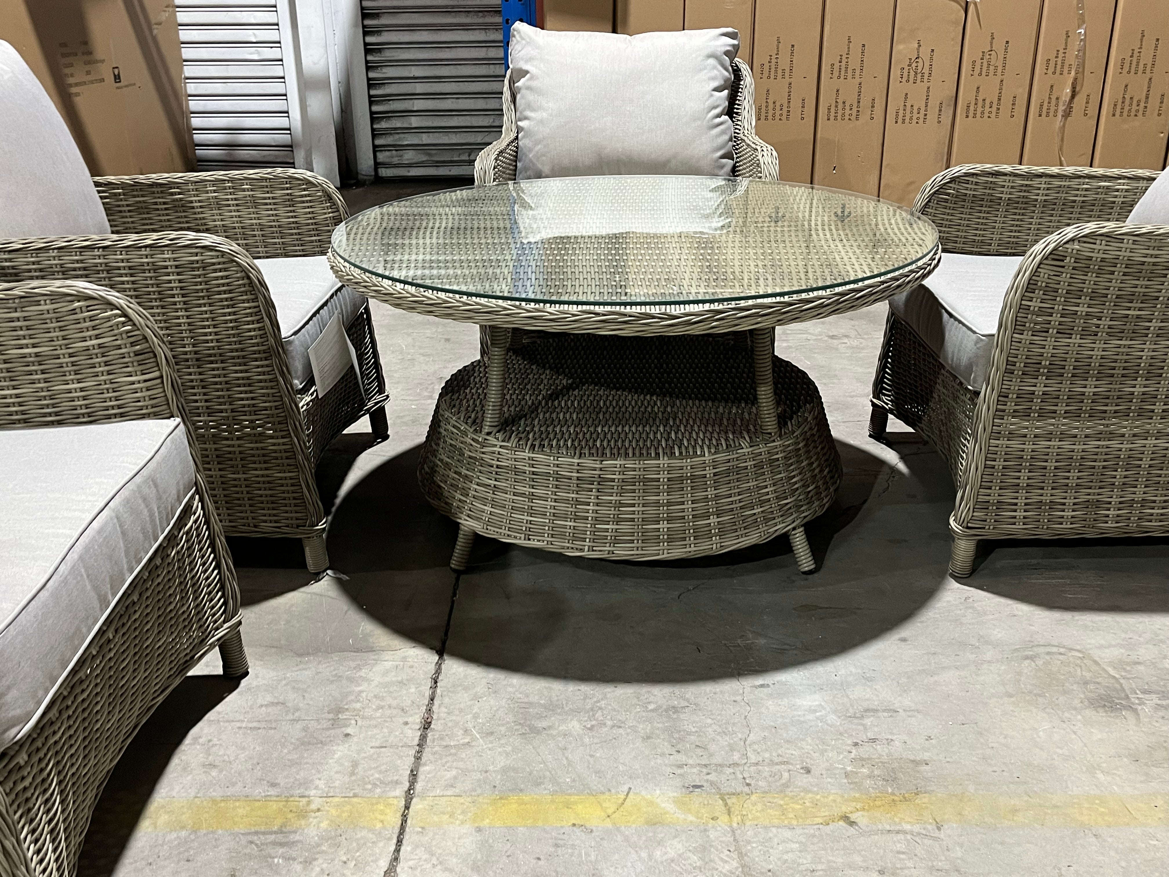 Everly 5pce low dining outdoor setting