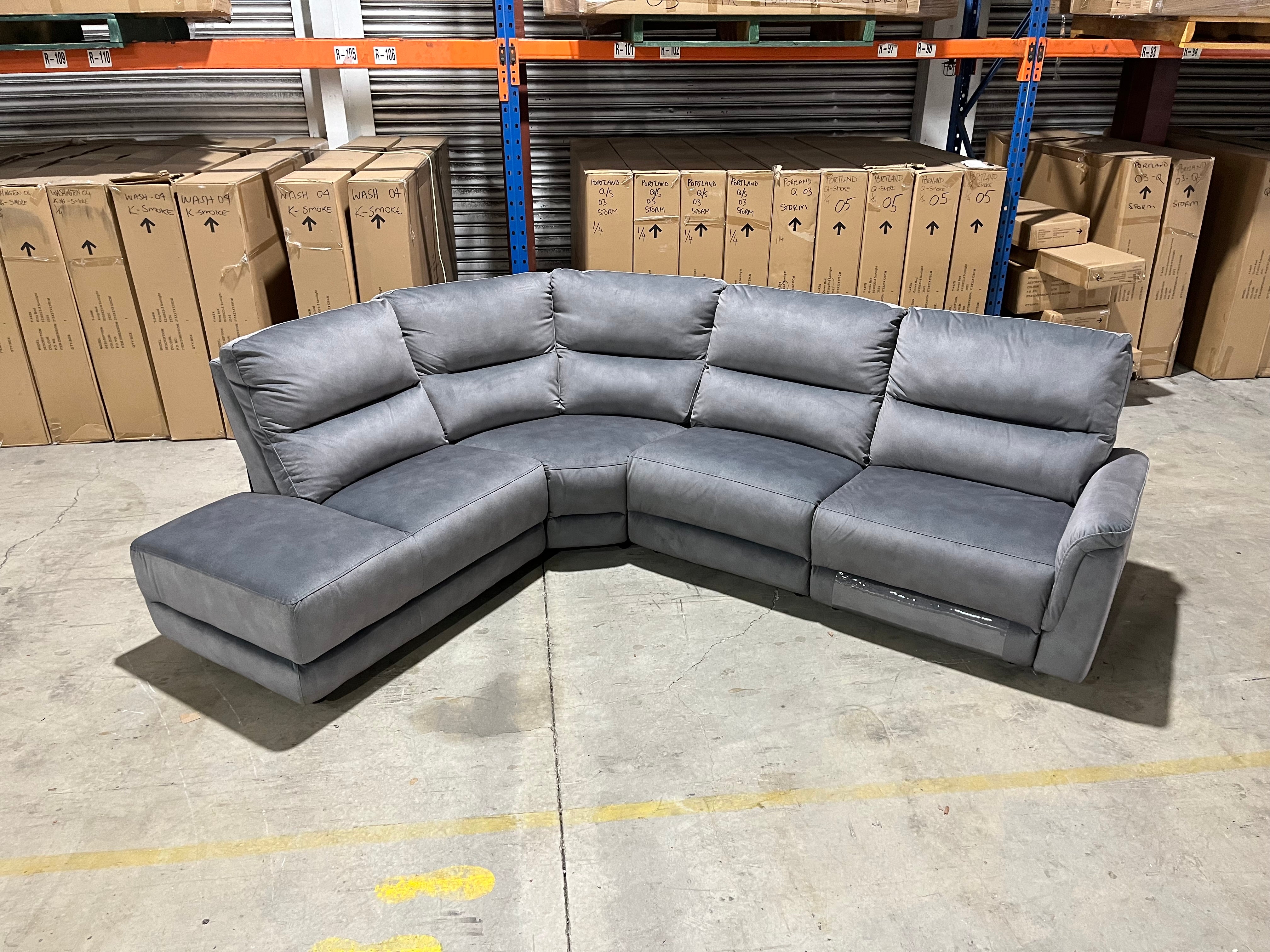 Taranto 4 Piece Left Chaise With Electric Recliner