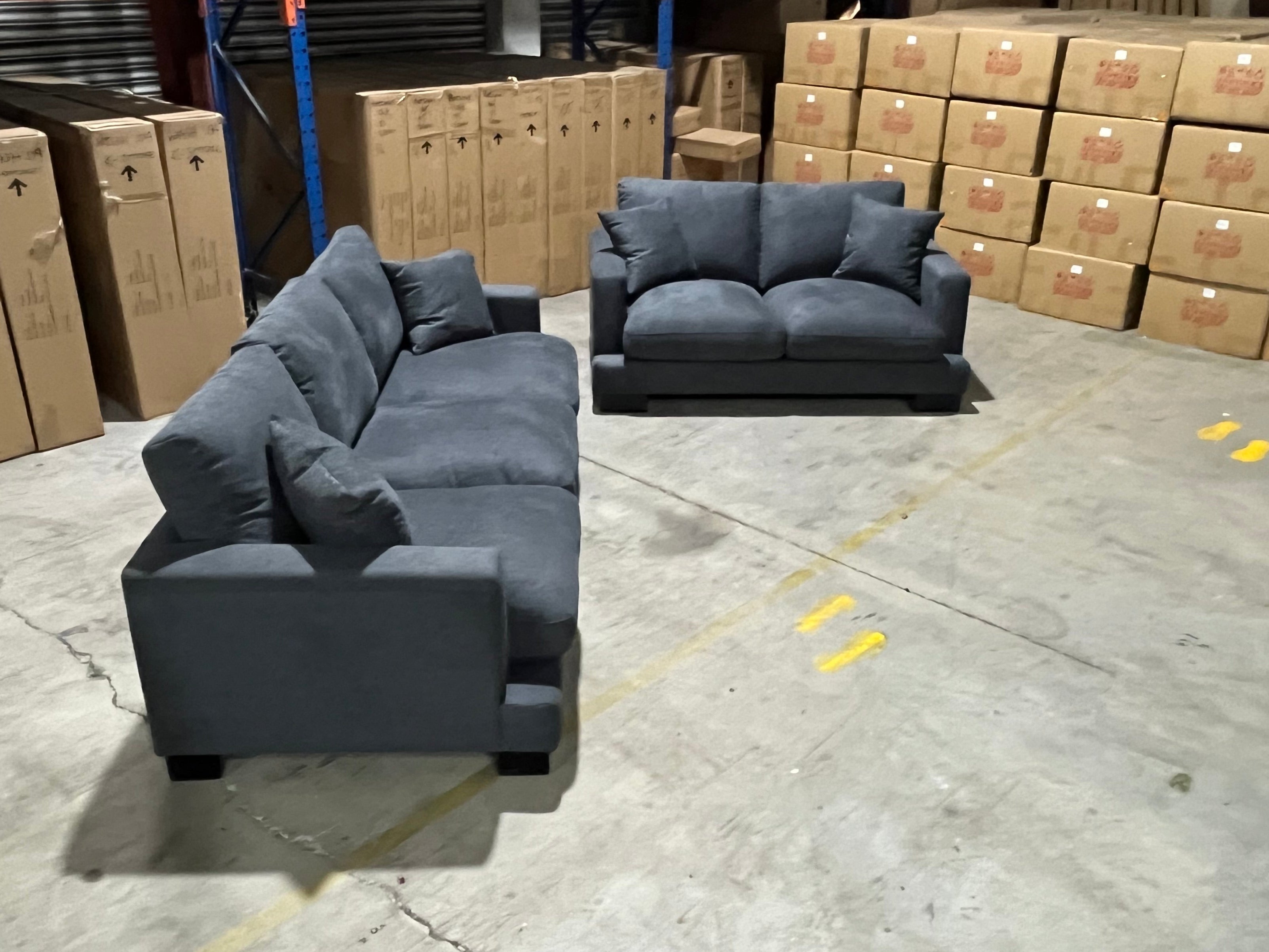 Piper 3+2 Sofa Package In Charcoal Grey