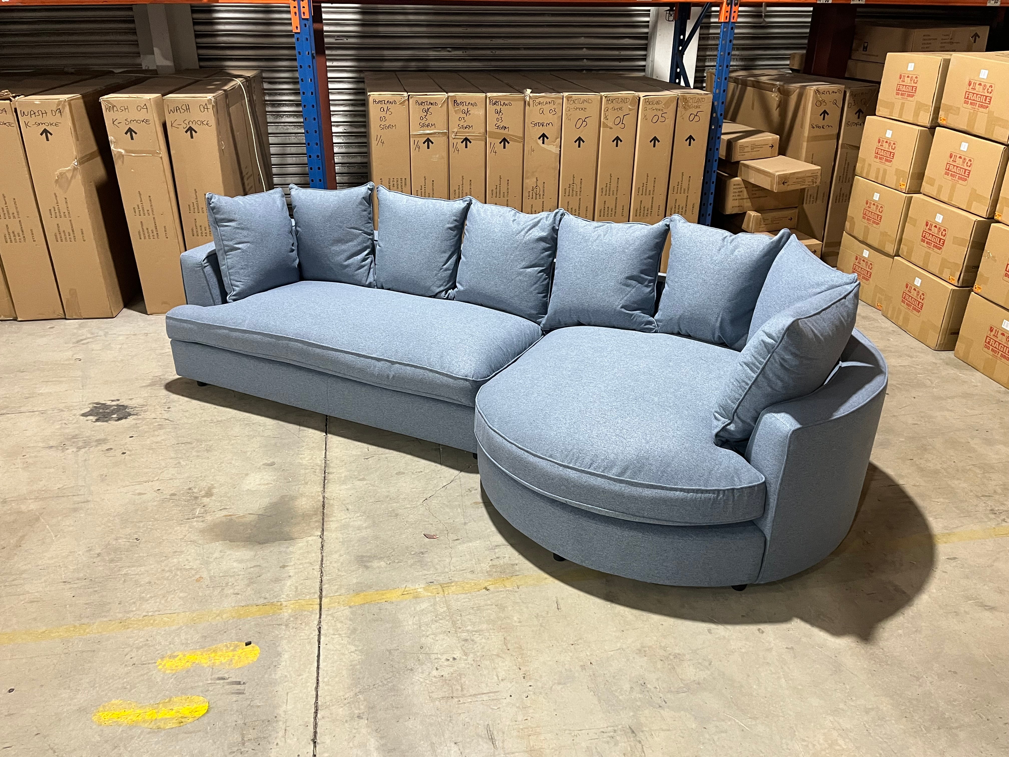 Jamie Right Chaise In Blue