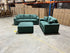 Amarda 3+2+scatters and ottoman in Green