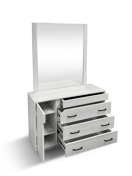 Atlanta dressing table inc mirros in grey wash finish (chicago)