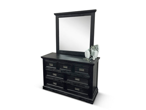 Calloway dressing table inc mirror in black prb1006/7