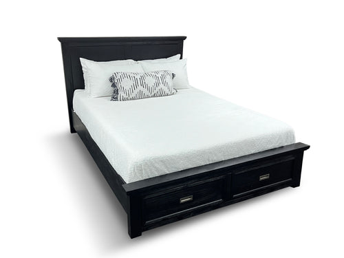 Calloway queen size bedf inc draws in black prbqb2d