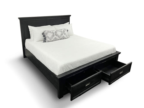 Calloway king size bed in draws in black prbkb2d