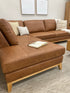 Carson Left Chaise In Tan Leather