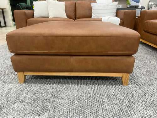 Bliss Ottoman In Tan Leather