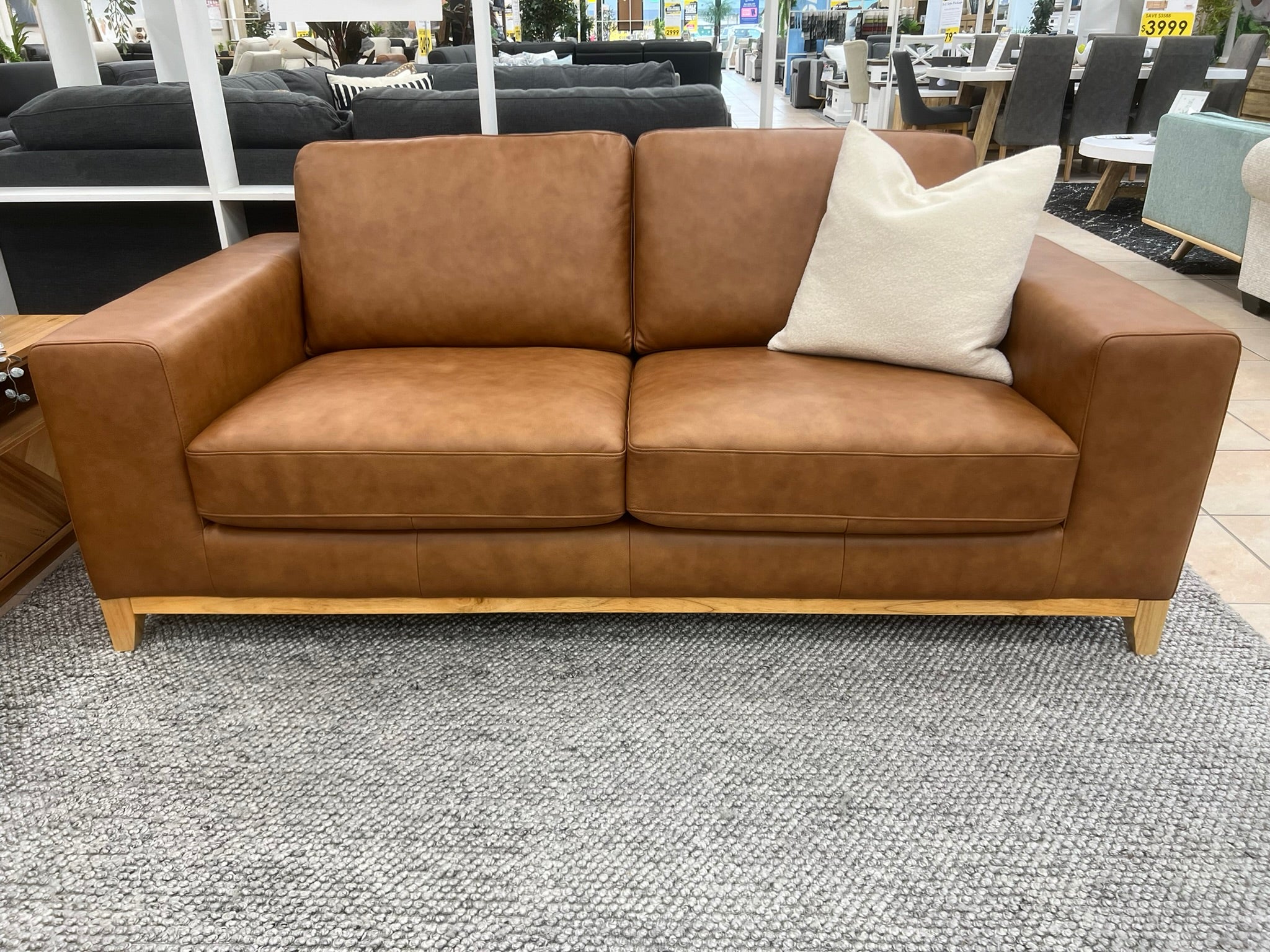 Bliss 2 Seater In Tan Leather