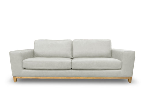 Bliss 3 Seater In Light Grey Leather