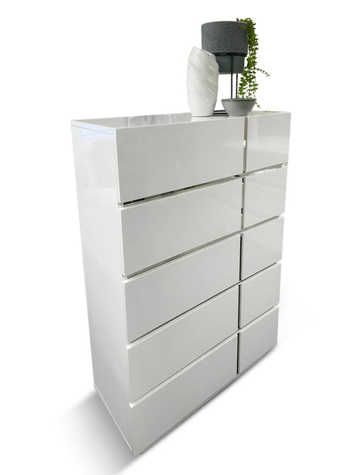 Davis tallboy in glass white