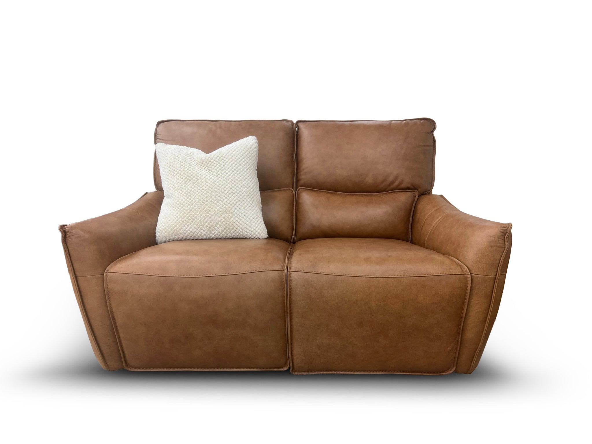 Trina 2 Seater With Dual Electrics In Tan Leather