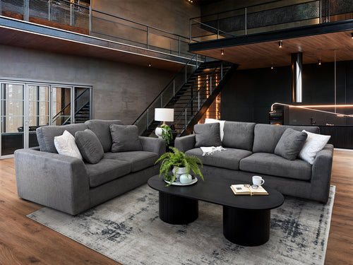 Frankie 3+2 Sofa Pair in Charcoal