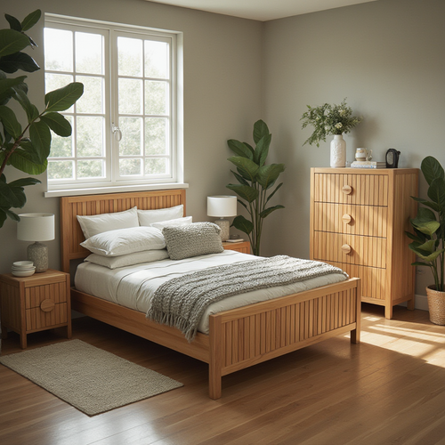 Morocco Queen Size Bed In Natural Messmate