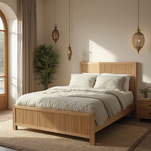 Morocco King Size Bed In Natural Messmate