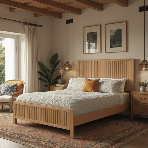 Morocco King Size Bed In Natural Messmate