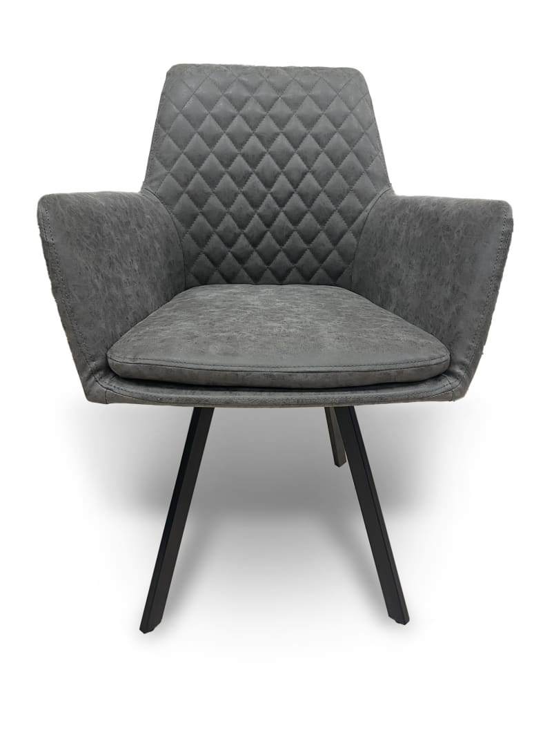 Bermuda Upholstered Dining Chair In Anique Grey